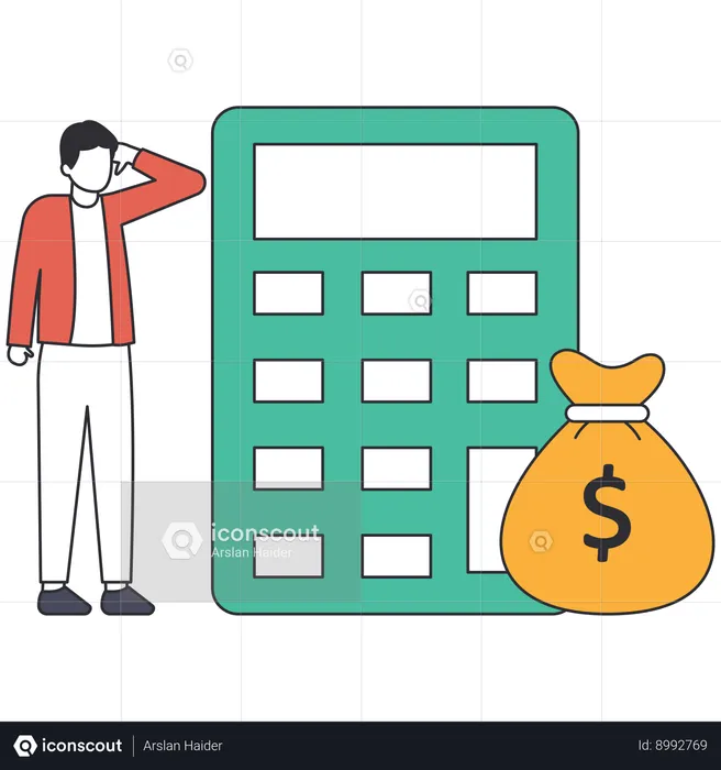 Businessman doing financial planning  Illustration