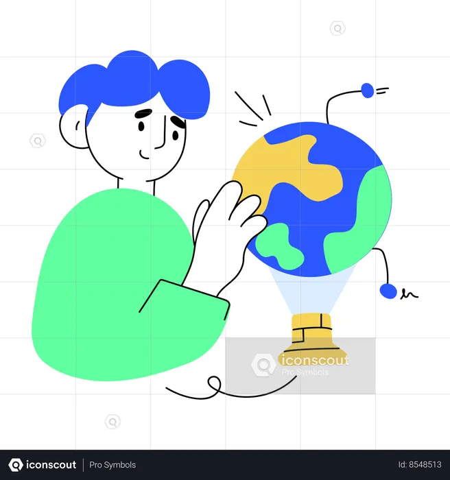 Businessman doing global networking  Illustration