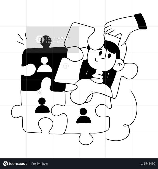 Businessman doing group collaboration  Illustration