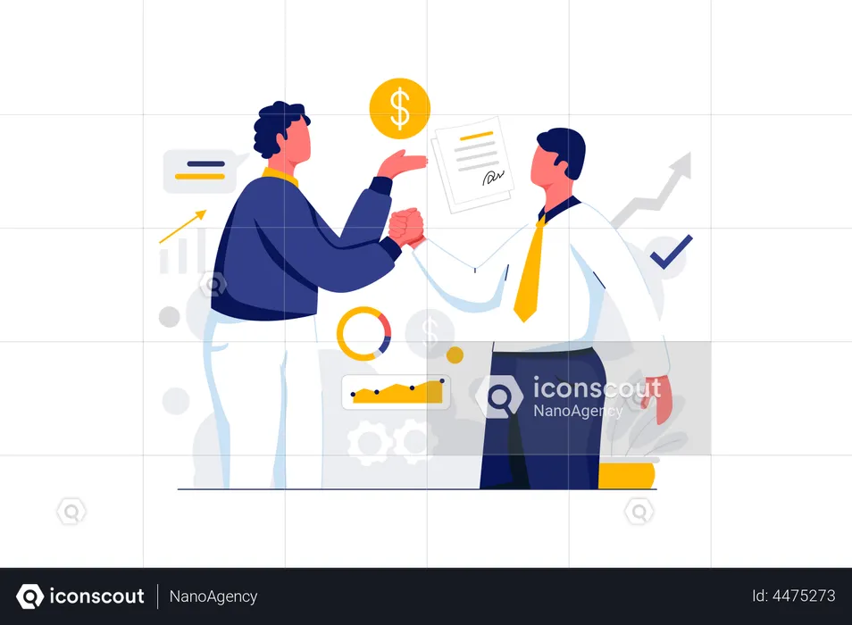 Businessman doing handshake  Illustration