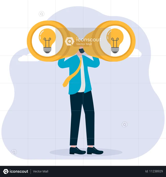 Businessman doing idea management  Illustration