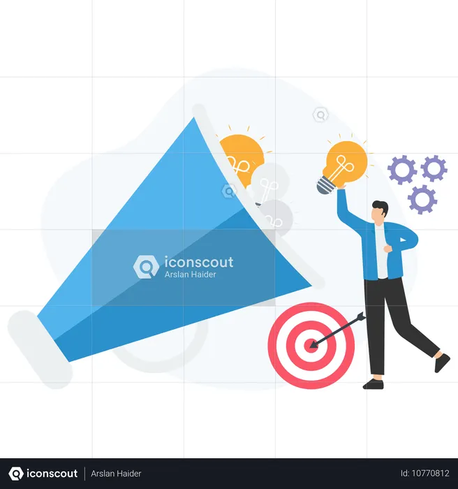 Businessman doing idea marketing  Illustration