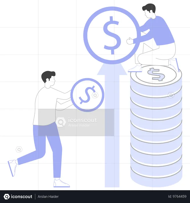 Businessman doing income management  Illustration