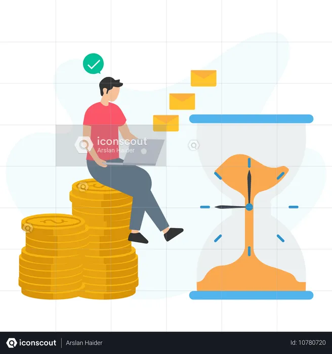 Businessman doing investment  Illustration