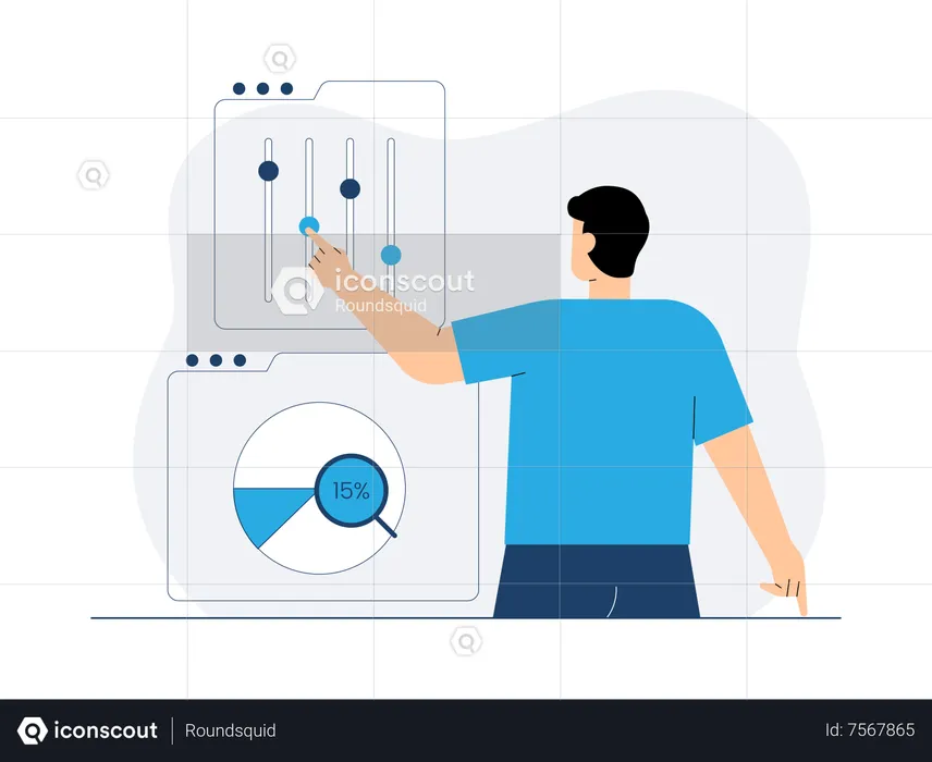 Businessman doing management  Illustration