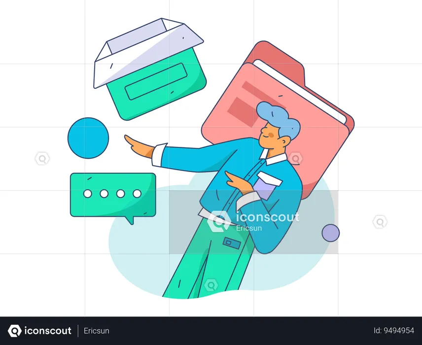Businessman doing market analysis  Illustration
