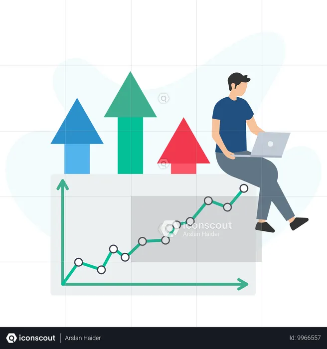 Businessman doing Market Exploration  Illustration