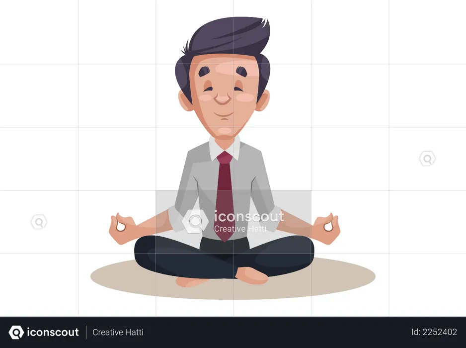 Businessman doing meditation  Illustration