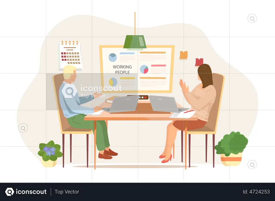 Businessman doing meeting  Illustration
