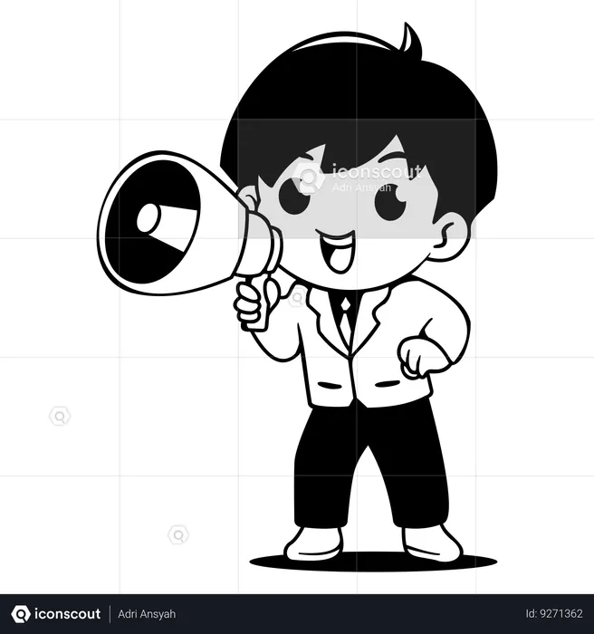 Businessman doing megaphone marketing  Illustration