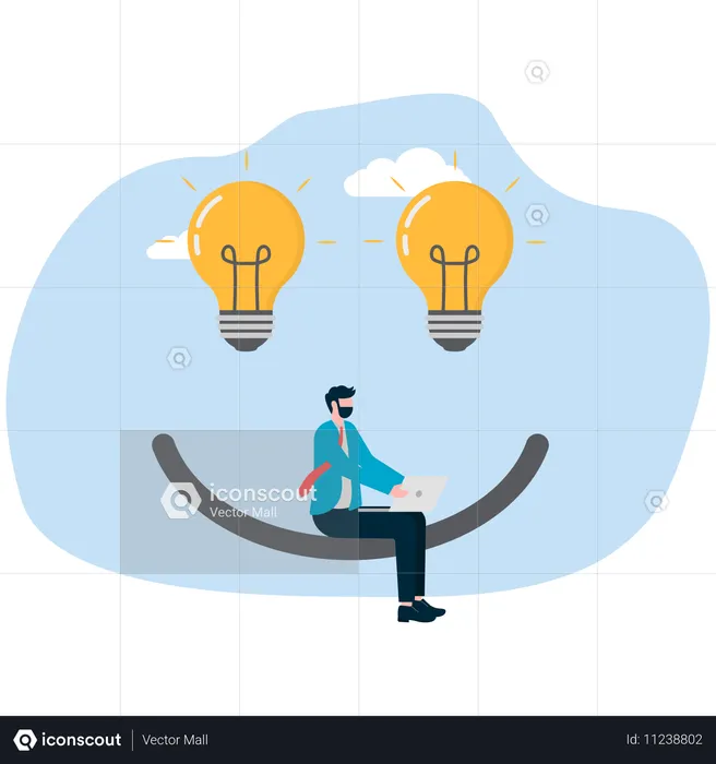 Businessman doing positive thinking  Illustration