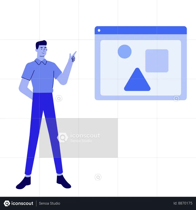 Businessman doing Process Mapping  Illustration