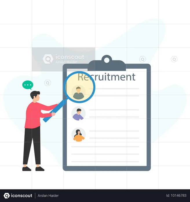 Businessman doing recruitment  Illustration