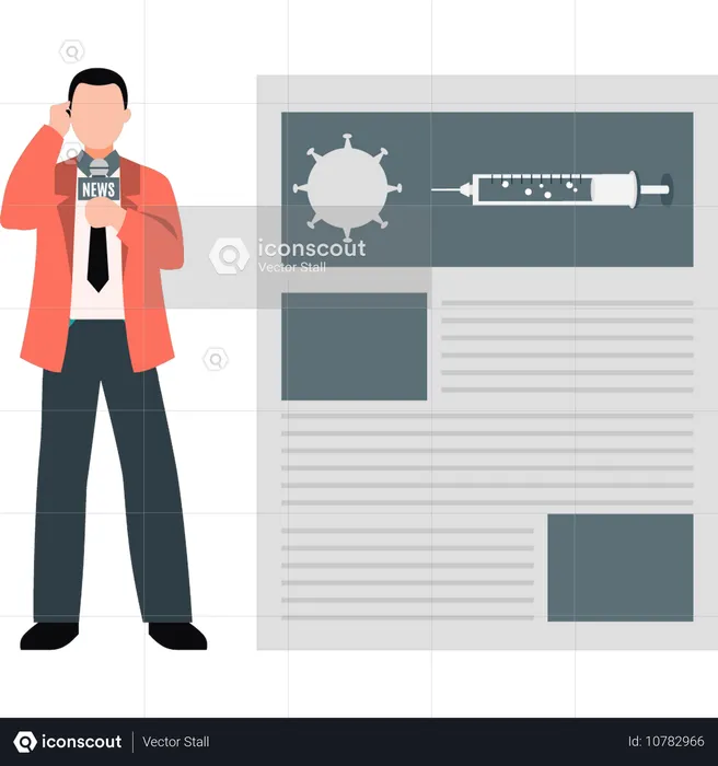 Businessman doing reporting about virus  Illustration