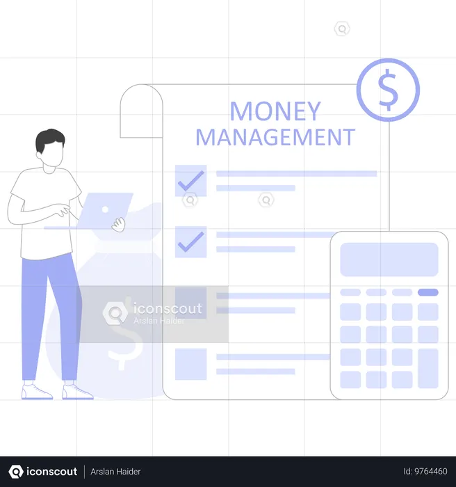 Businessman doing retirement planning  Illustration