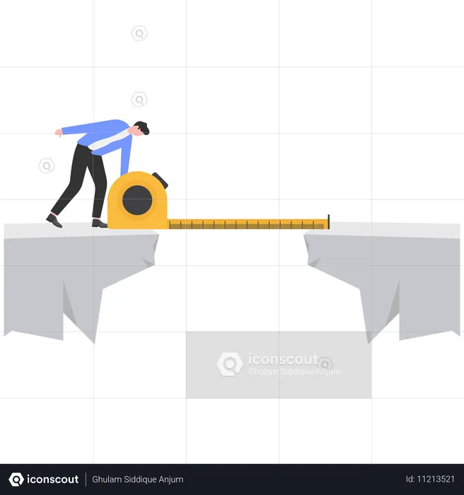 Businessman doing risk estimation  Illustration