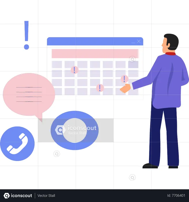 Businessman doing schedule management  Illustration