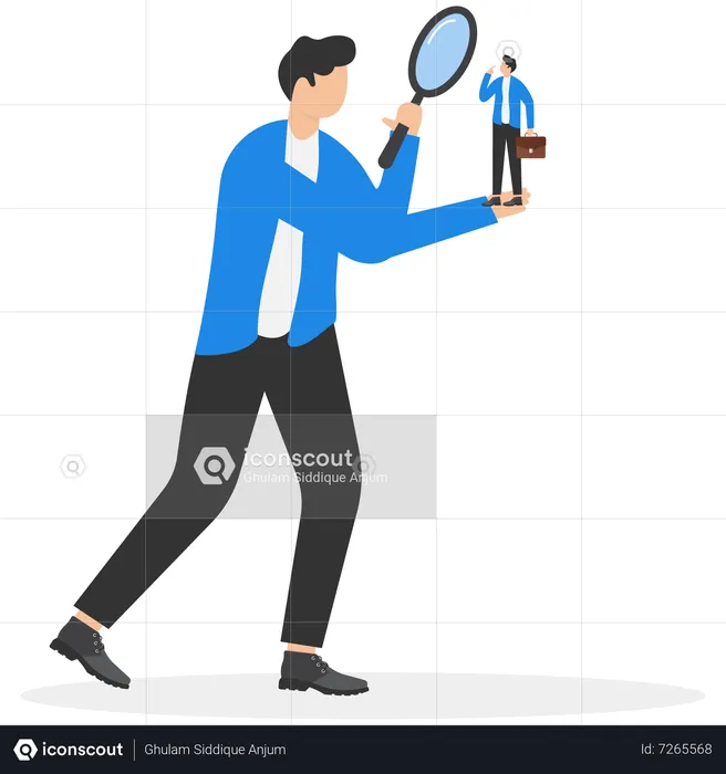 Businessman doing self assessment  Illustration