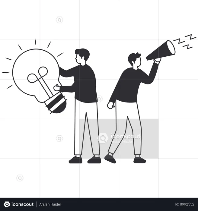 Businessman doing social marketing  Illustration