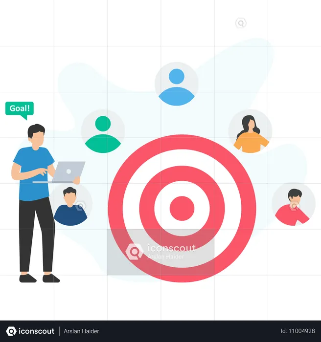 Businessman doing target marketing  Illustration