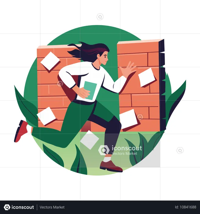 Businessman doing task blocking  Illustration