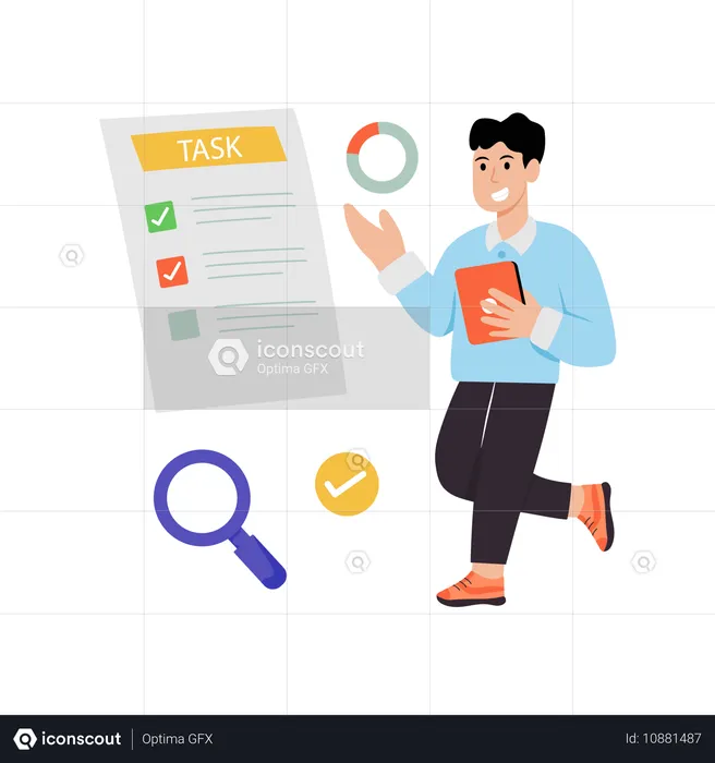 Businessman doing task scheduling  Illustration