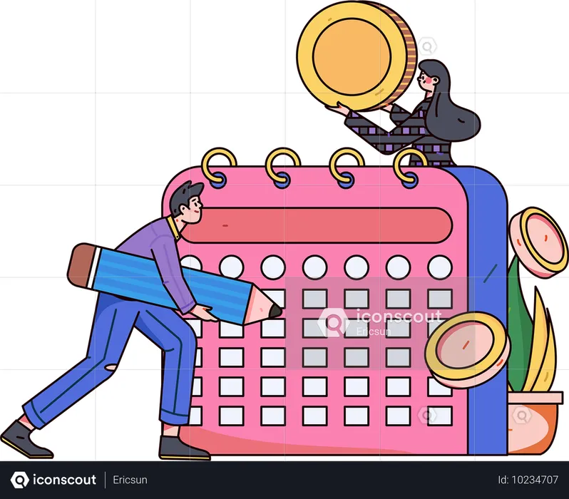 Businessman doing task scheduling  Illustration