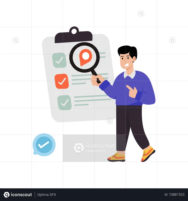 Businessman doing task tracking  Illustration