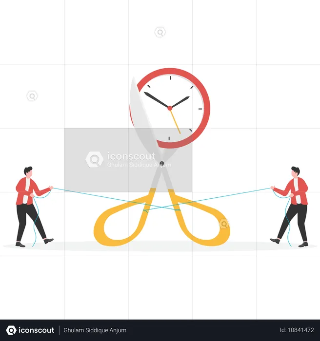 Businessman doing time allocation  Illustration