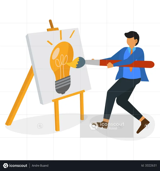 Businessman drawing an idea  Illustration