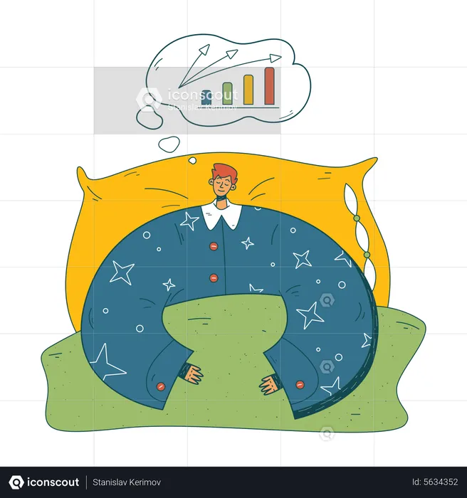 Businessman dreaming about growth  Illustration