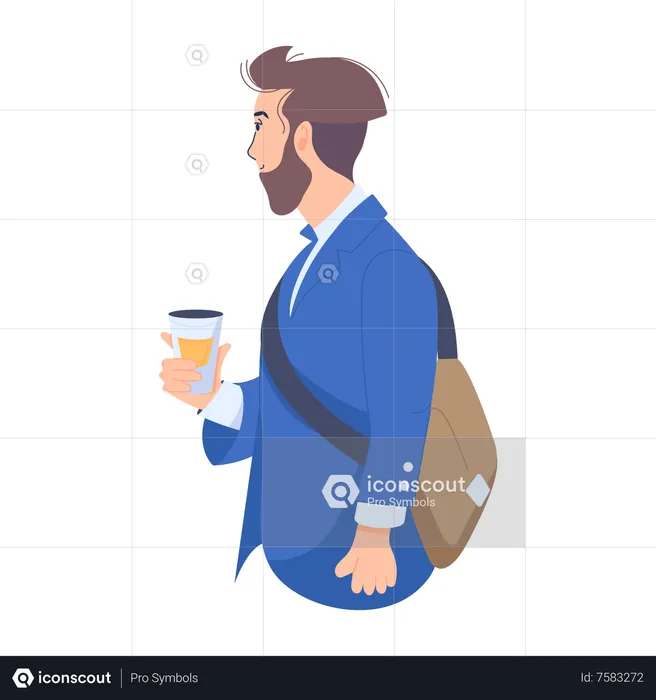 Businessman Drinking coffee  Illustration