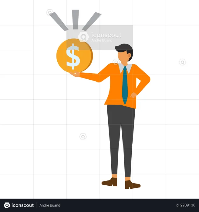 Businessman earn money  Illustration