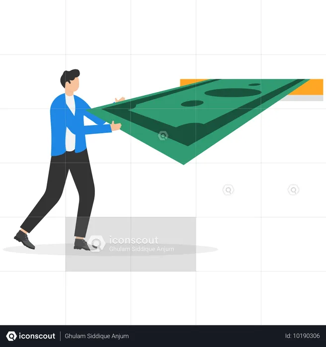 Businessman earning huge profit from market  Illustration