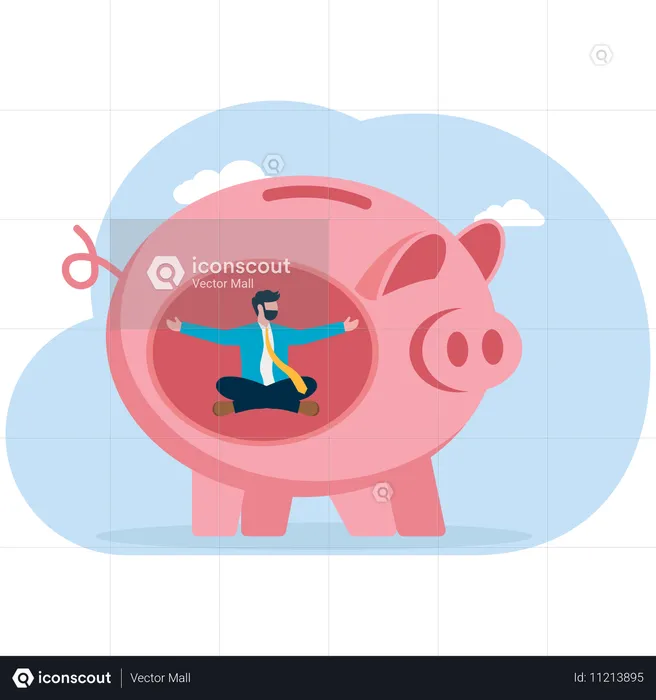 Businessman earning Passive income  Illustration