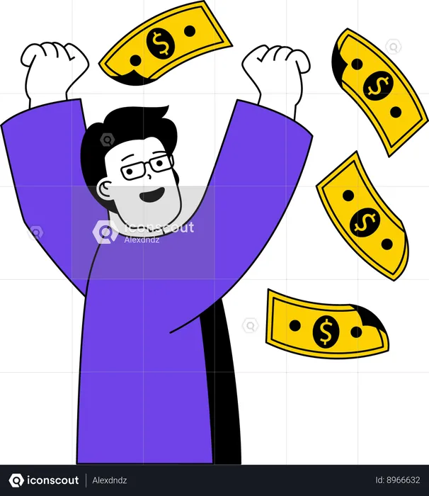 Businessman earns more profit  Illustration