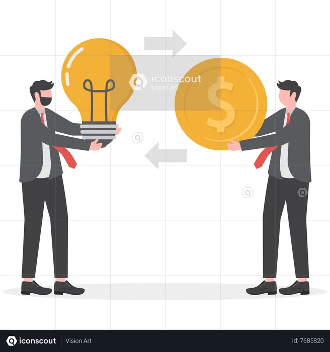 Businessman exchange idea  Illustration