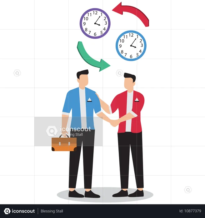 Businessman exchanging business shift  Illustration