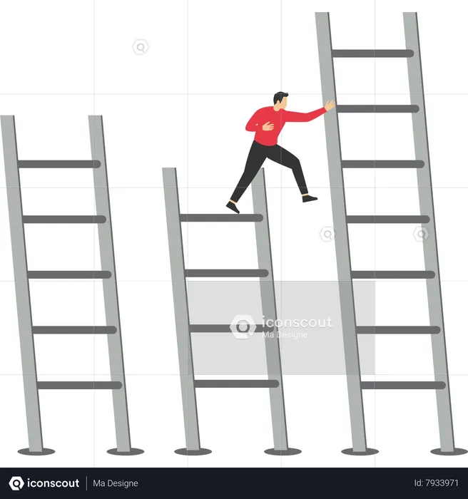 Businessman exchanging ladder for business success  Illustration