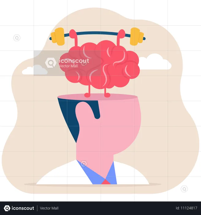 Businessman exercising brain  Illustration