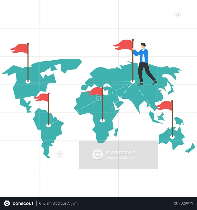 Businessman expand global business  Illustration