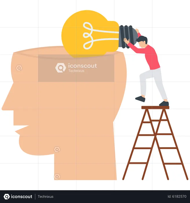 Businessman experimenting new ideas  Illustration