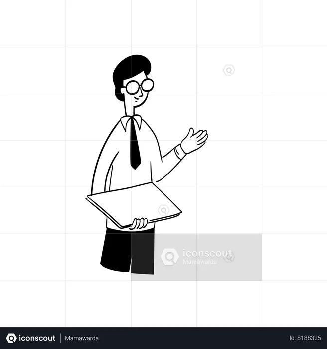 Businessman explaining his strategy  Illustration