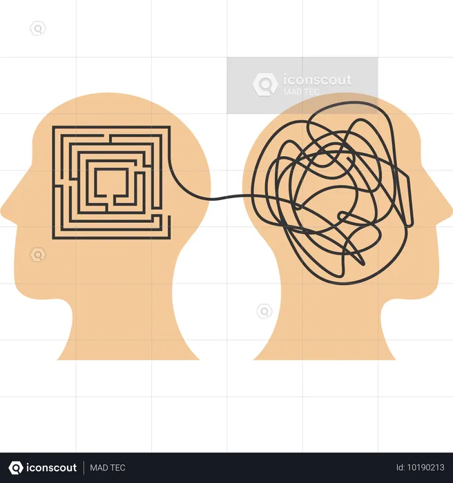 사업가는 마음속으로 사업 난제에 직면한다  일러스트레이션