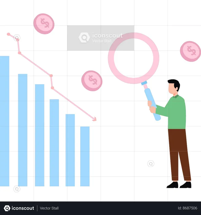 Businessman faces depression in market  Illustration