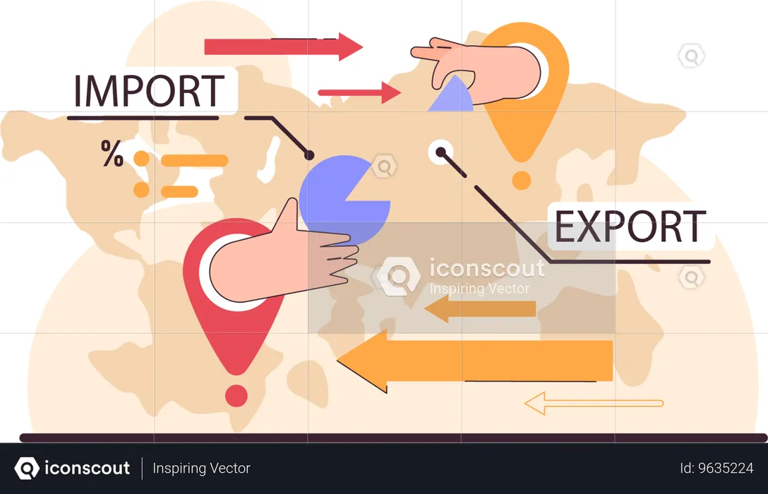 Businessman faces import export loss  Illustration