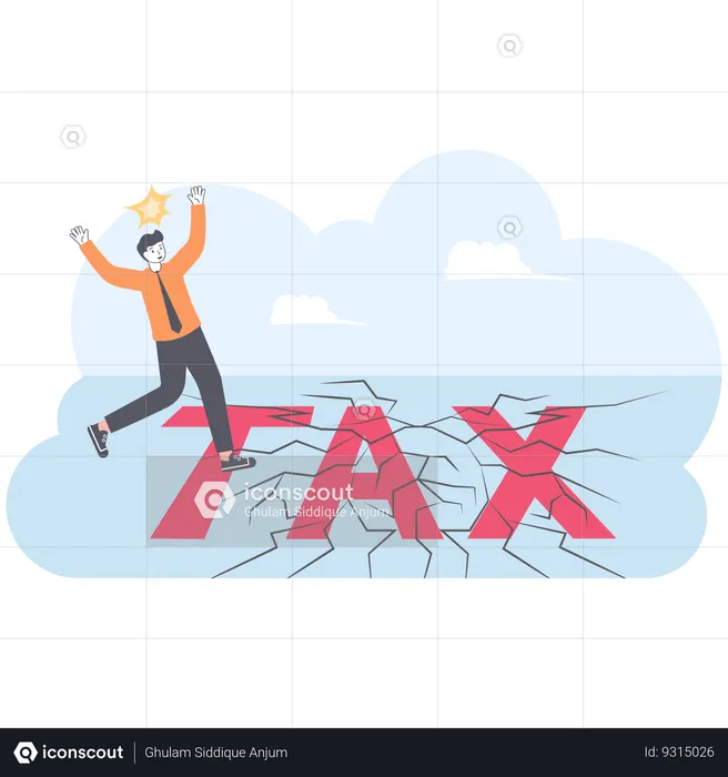 Businessman faces tax burden  Illustration