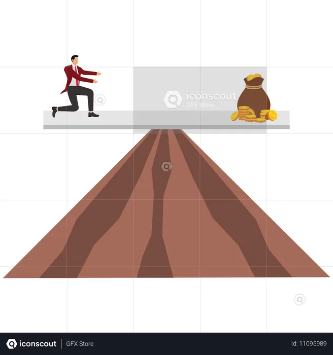 Businessman facing business risk  Illustration