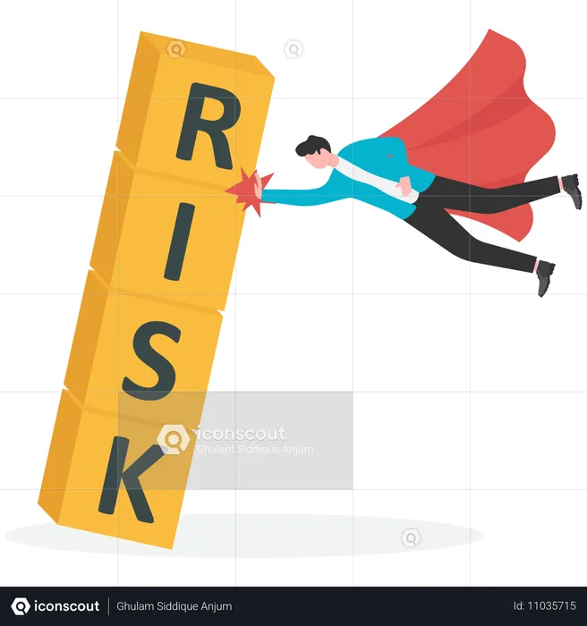 Businessman facing business risks  Illustration