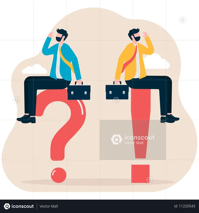 Businessman facing communication problems  Illustration